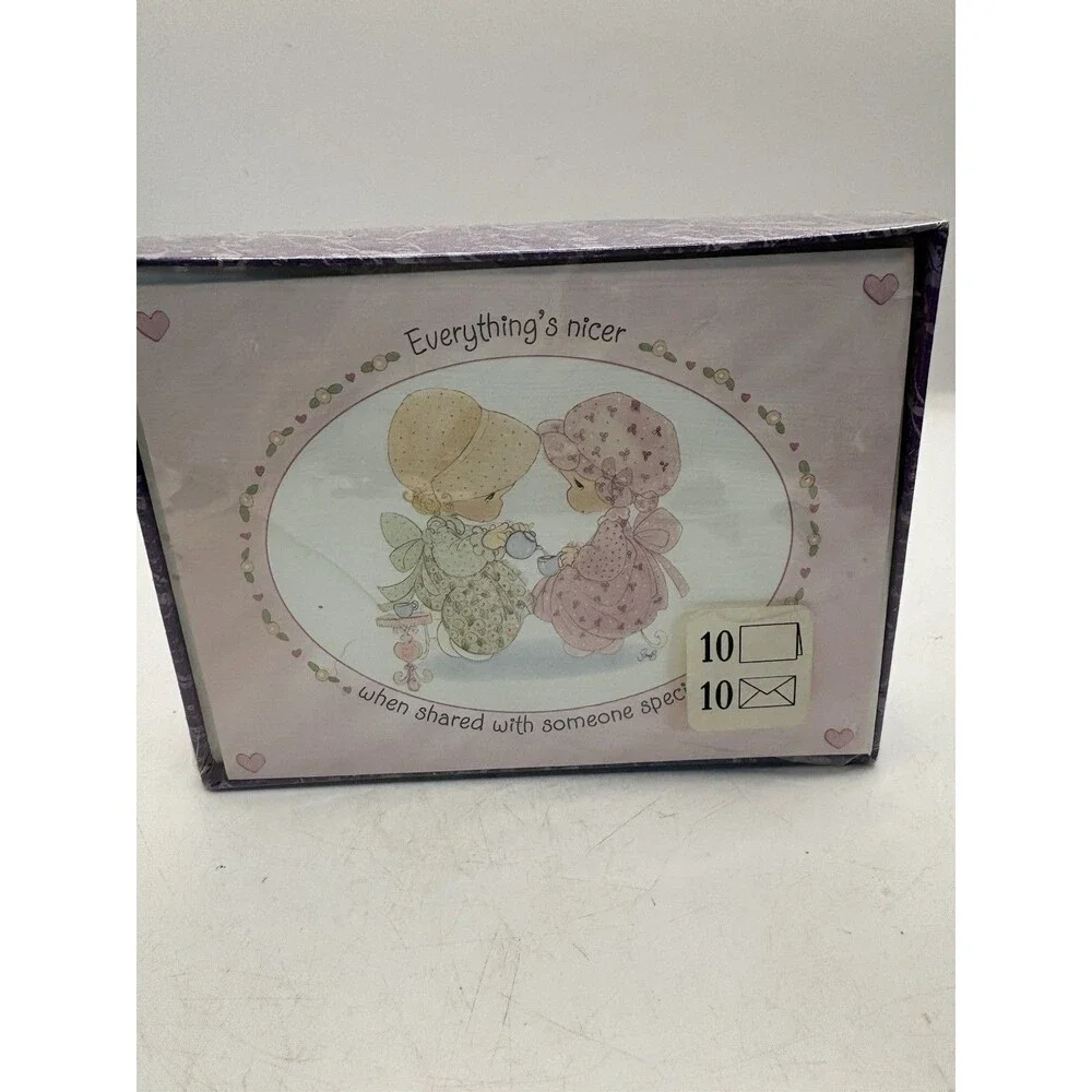 Vintage Hallmark Note Cards Precious Moments  Box 10 Sharing 1999 New Old Stock